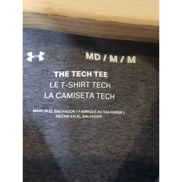 Under Armour The Tech Tee Gray Moisture Wicking Polyester Shirt Size Medium - Picture 5 of 6
